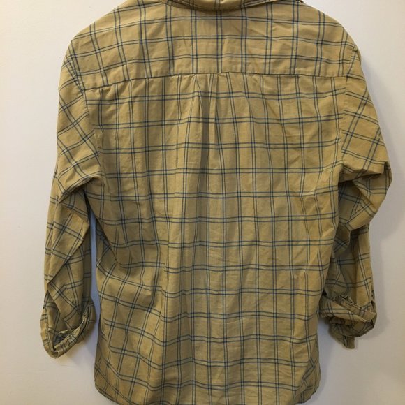 Vintage Yellow Blue Plaid Button Down - Picture 3 of 8